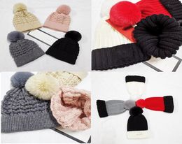 21ss Adults Thick Warm Winter Hat For Women Soft Stretch Cable Knitted Pom Poms Beanies Hats Womens Skullies Girl Ski Cap Beanie C2019356