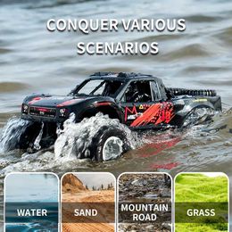 Diecast Model Cars Q156 Amphibious 4WD RC Car 2.4G Off road Remote Control Car Waterproof Climbing Car Childrens Toy Drift Monster Car J240417