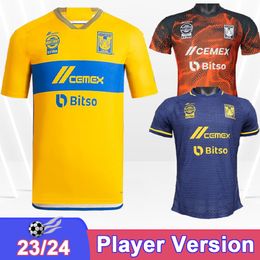 23 24 Tigres de la UANL PIZARRO Mens Player Version Soccer Jerseys NICO CORDOVA GIGNAC AQUINO D. REYES FULGENCIO Home Away Football Shirts