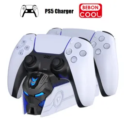 Stands BEBONCOOL FC500 PS5 Controller Charger For PlayStation 5 Dual Fast Charging Station for PS5 RGB Controller Charging Station