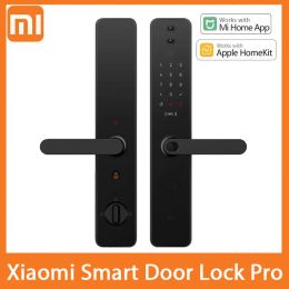 Products Xiaomi Mijia Smart Door Lock Pro Fingerprint Password NFC Unlock 1080P Camera Detect Alarm Works with HomeKit Mi Home APP