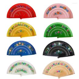 Decorative Figurines Colourful Wooden Folding Fan Handheld Classical Spanish Chinese Dancing Party Props