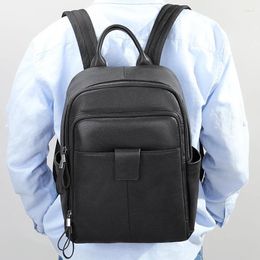 Backpack AETOO Cowhide Men's Street Trend Travel Bag Light Clothing Storage