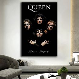 Bohemian Rhapsody Wall Art Classic Music Canvas Prints Mercury Queen Poster Vintage Painting Wall Pictures for Living Room Home Decor