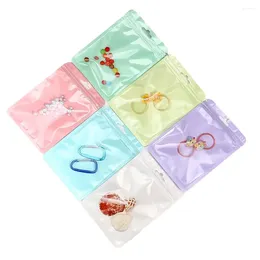 Storage Bags 50pcs Cute Resealable Bag Foil Zipper Pouch For Jewellery Product Organisation Small Business Packaging Supplies Wholesale