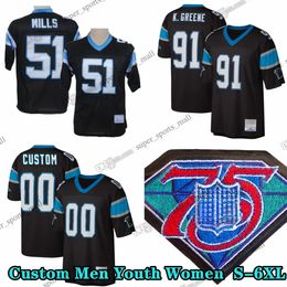 Custom 75th Vintage 91 Kevin Greene 1996 Football Jerseys 51 Sam Mills 54 Christian McCaffrey 53 Brian Burns 72 Taylor Moton 12 D.J. Moore21 Jeremy Chinn Robby Anderson