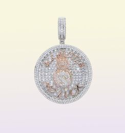 Bling Round Custom Letter Pendant Iced Out Money Bag Dollar Symbol Necklace Paved 5A CZ Cubic Zircon Men Hip Hop Jewelry10709503059972