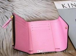 Top quality women man original box real leather multicolor short wallet classic zipper pocket7479659