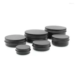 Storage Bottles Eco-Friendly 5g 10g 15g 20g 25g Matte Black Screw Slip Lid Aluminum Jar Metal Jars Cosmetic Thread Round Tin Box