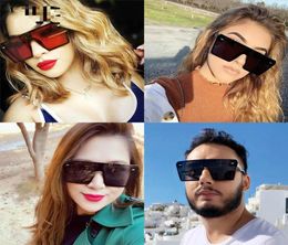 new20 Flat Top Oversized Square Sunglasses Women Fashion Retro Gradient Sun Glasses for womens mens Men Blue Big Frame Vintage Eye1742067