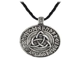 Valknut Pagan Amulet Vegvisir Viking Wax Cord Scandinavian Norse Jewellery Runes Pendant Necklace1746073