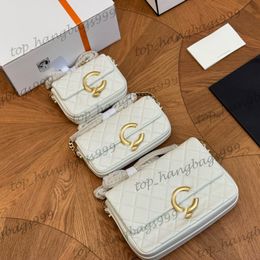 23P Luxury Brand Lambskin Mini Medium Jumbo Baguette Shoulder Bags Gold Chain Crossbody Handbags Black White Quiltd Diamond Lattice Purse 13x9CM 18x10cm 21x15cm
