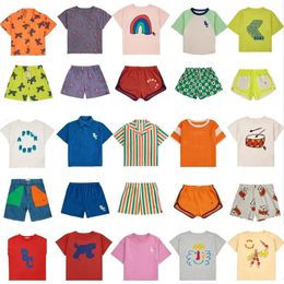 Bobo 2024 Summer Kids Girls Clothes Sets Cartoon Children T-shirts And Shorts Suits For Girl Print Fashion Baby Boys Outfits 240403