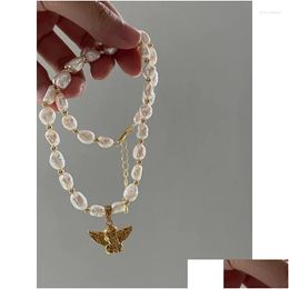 Chokers Choker High Quality Natural Freshwater Pearl Baroque Necklace Cupid Pendant Drop Delivery Jewelry Necklaces Pendants Dhwtj