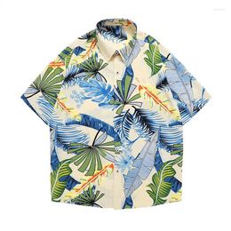 Men's Casual Shirts Summer Short Sleeve Printed Shirt Thin Beach Clothing Turtle Neck Polo For Men Top 10XL