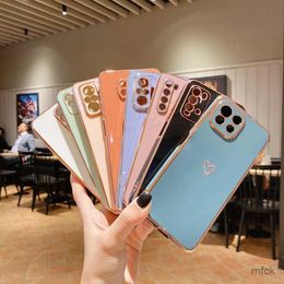 Cell Phone Cases Square Plating Love Heart Phone Case On For Redmi Note 11 Pro 11s Note11 Note11pro Note11s 4G 5G Silicone Coque Cover