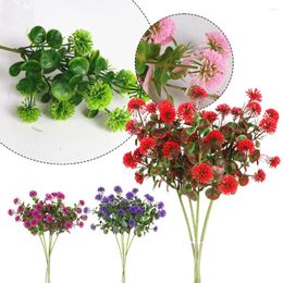 Decorative Flowers 5pcs Simulated Dandelion Flower Artificial Plants Fake Bouquet For Party Wedding Yard Decor