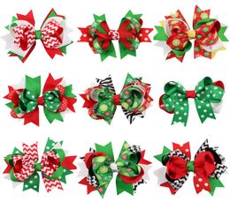 Baby Girls Christmas hairpins dovetail Barrettes bow with clip children snowflake Dot stripe hair accessories Bowknot Hair clips K6480909