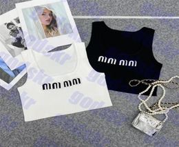 Letter Knitted Tanks Womens Camis Sexy Cropped Tops For Women Elastic Underwear Tees Two Color1854557
