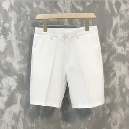 Five-point Pants Mens Summer Trend Casual 5 Points Mid Pants Wild Youth Loose White Suit Shorts Bermuda Masculina 240412