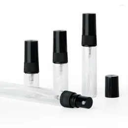 Storage Bottles 50pcs/lot Black 2ml 3ml 5ml 10ml Mist Spray Bottle Pump Travel Refillable Glass Perfume With Sprayer