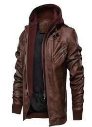 Mens Warm Jacket Winter Motorcycle Leather Jacket Windbreaker Hooded PU Male Outwear Waterproof Jackets And Coats For Men2232976