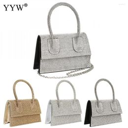 Evening Bags Pu Inlaid Rhinestone Silver Gold Handbag Messenger Bag For Lady Wedding Or Party Cluthch Woman Purse