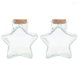 Vases Tiny Bottle Transparent Small Vials With Corks Star Shape Glass Jars Corked Drift Bottles For Home Outdoor