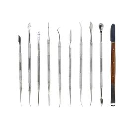 10pcs/set Dental Spatula Plaster Knife Practical Versatile Teeth Wax Carving Tool Set Teeth Whitening Kit Dentistry Supplies