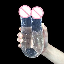 Realistic Dildo Double Ended sexy Toys for Woman Erotic Soft Long Jelly Lesbian Flexible Penis Masturbator