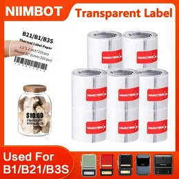 Niimbot B1/B21/B203 Transparent Label Paper Mini Printer Thermal Round/ Square Sticker Self Adhesive Waterproof