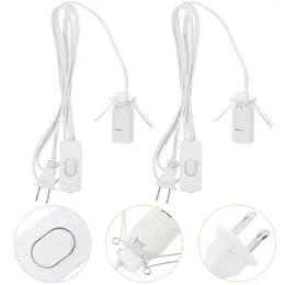 Decorative Flowers 2 Pcs Light Bulb Socket E12 Salt Lamp Wire Crystal Accessories Power Cable Plug