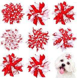 Dog Apparel 60PCS Pet Decorate Hair Bowknot Puppy Heart Pattern Bows Rubber Bands Accessories For Small Cat Product