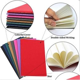 Notepads Wholesale Colorf Notebook Lined Paper Travel Journals Notebooks A5 Size 30 Sheets Stationery For Travellers Students And Offic Dheab