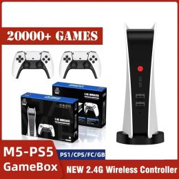 Host M5PS5 Game Console Host Video Gamebox 20000 Retro Arcade Games Builtin Speaker 2.4G Wireless Controller FOR PS1/CPS/FC