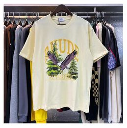 rhude shirt short sleeves designer mens shirts rhude hight quality shirt clothes summer luxury cotton letter printing beach style teesVMYC