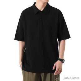 Men's T-Shirts Casual 2024 Summer Short Sleeve Solid Black White Polo Shirt Brand Fashion Clothes For Men Oversize 4XL