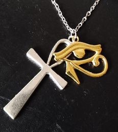 Ankh Key of Life Horus Ancient Eye Ra Ankh Necklace Pendant God Egyptian Amulet Necklaces Guarding Evil Spirit Egypt New5662774