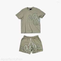 Traccetti da uomo Syna World Thirt Short Short Set - Taglie Eu di alta qualità grigio / rosa XS -XXL SHIRT SYNAWORLD 52