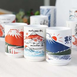 Mugs Japanese Impression Ceramic Mugs 300ml Tea Wine Sushi Sake Cup Funny Family Restaurant Decoration Travel Gift for Friends 240417