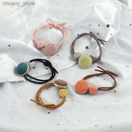 Hair Rubber Bands Women Girls Hair Band Corduroy Round Button Cube Rubber Band Bow-knot Headwear Creative Fashion Hair Accessories Ponytail Holder Y240417
