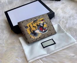 Luxury designer tiger card holders graffiti bags Coin purses Genuine Wallets leather men fashion handbags bee holder With box Wome9018384