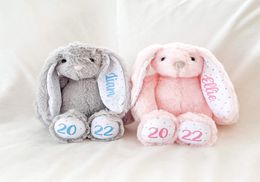 Sublimation Easter Bunny Plush long ears bunnies doll with dots 30cm pink grey blue white rabbite dolls for childrend cute soft pl6126097
