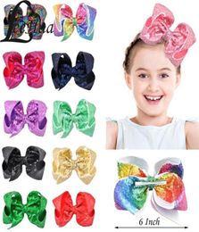 29 Colors 6 Inch Colorful Sequins Large Bow with Clips Boutique Girls Hair Accessories Barrette Hairpins Bowknot Kids Headwear25786893952