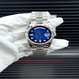 Nuova versione orologi unisex Blue Dial Sapphire Glass 36mm 128239 228238 Bracciale in acciaio inossidabile inossidabile 18K ME233B di alta qualità automatica