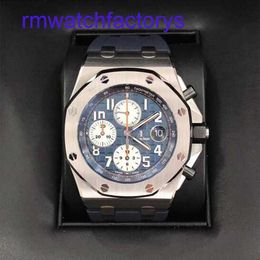 Minimalist AP Wrist Watch Mens Royal Oak Offshore Automatic Machinery Precision Steel Date Watch 26470ST.OO.A027CA.01 Blue disc 42mm