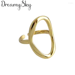 Wedding Rings Charming Vintage Big Irregular Circle Ring For Women Boho Antique Silver Colour Knuckle Jewellery Anillos