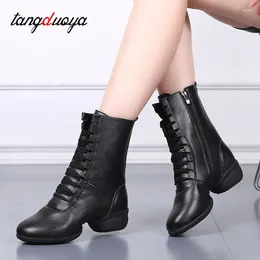 Dance Shoes High Top Latin Women Black Salsa Jazz Dancing Boots Shoe Heel Outdoor Adult Woman Ballroom Sneakers