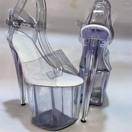 Dance Shoes Transparent 20cm High Heels Glass Slippers 8 Inch Sexy Women Fashion Pole Performance Party