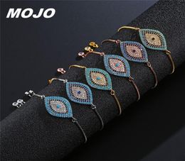 Luxury Design Gold Plated Turkish Blue Evil Eyes Charm Bracelet Copper Jewellery for Gift2476936